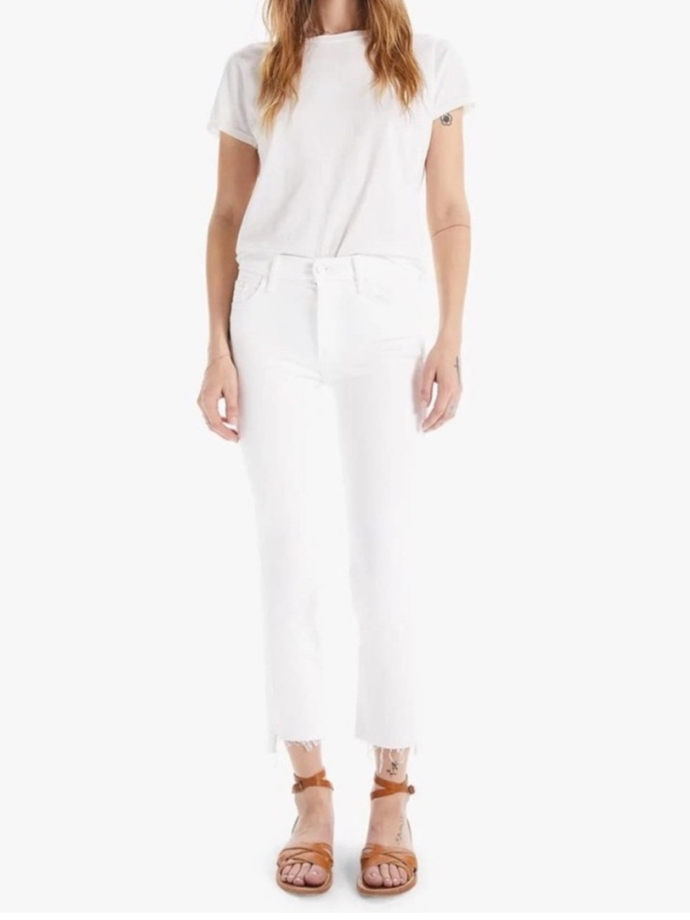 MOTHER the insider crop step fray SZ 27 White Jeans